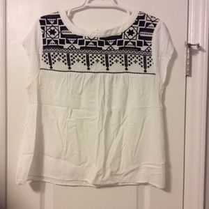 White and black blouse